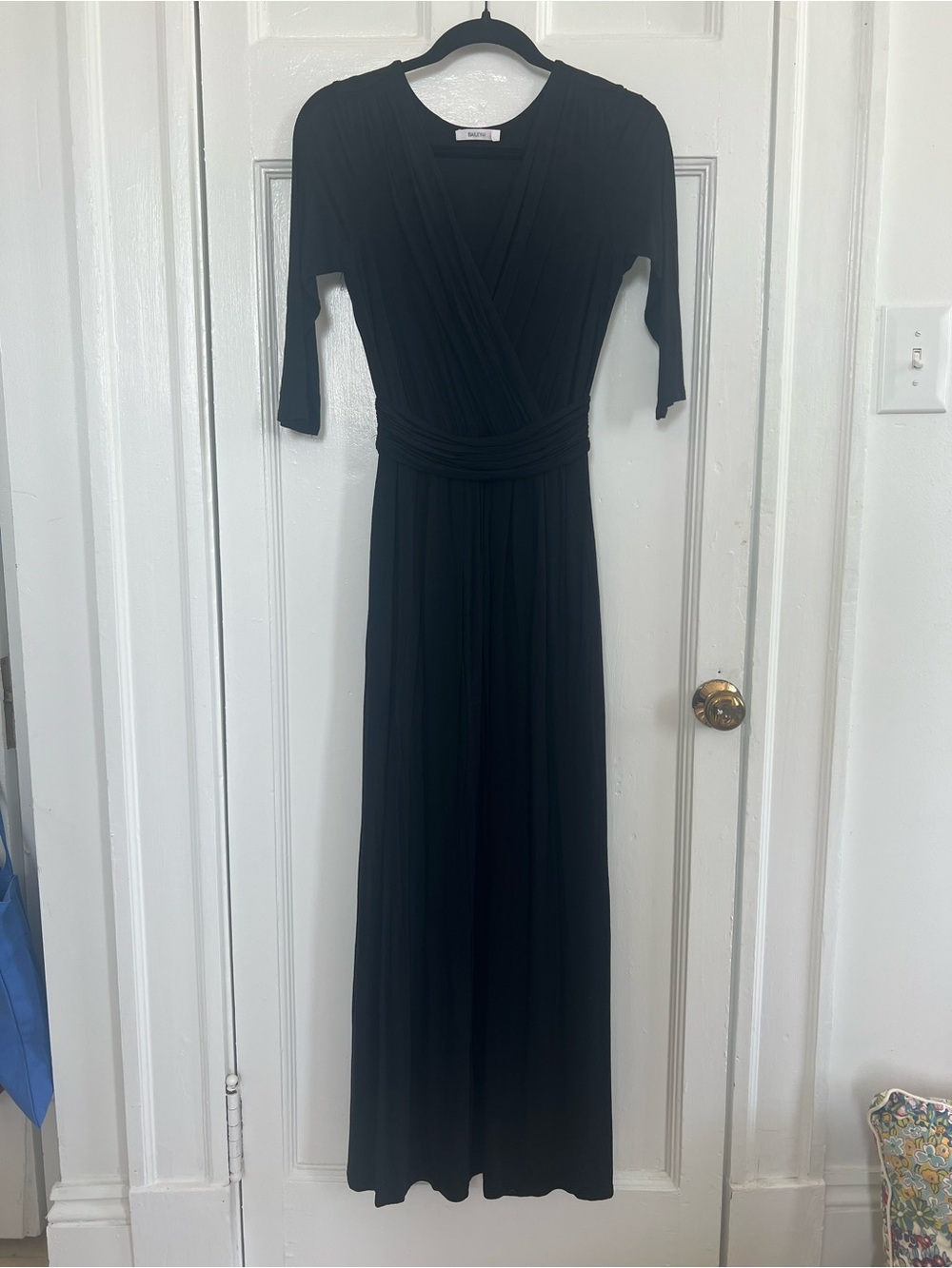 Bailey 44 Black Wrap-Style Maxi Dress